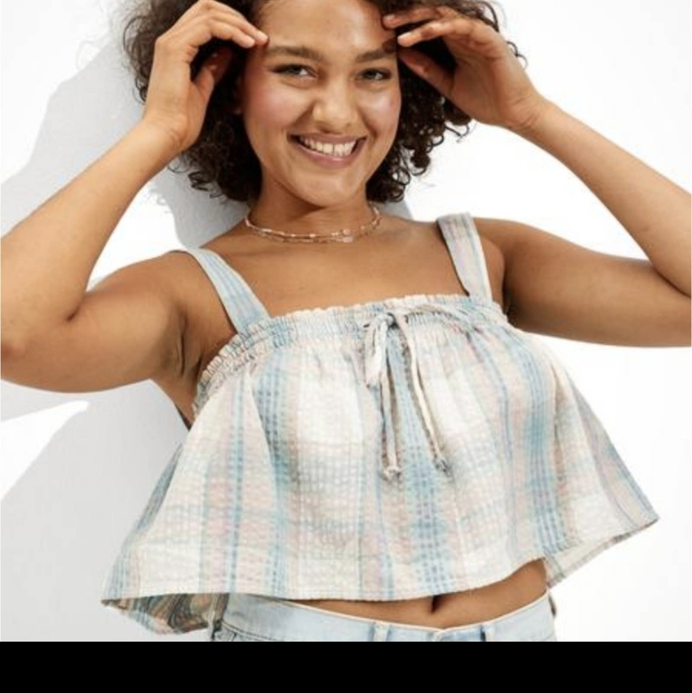 2/$12 American Eagle | NWOT plaid cropped top